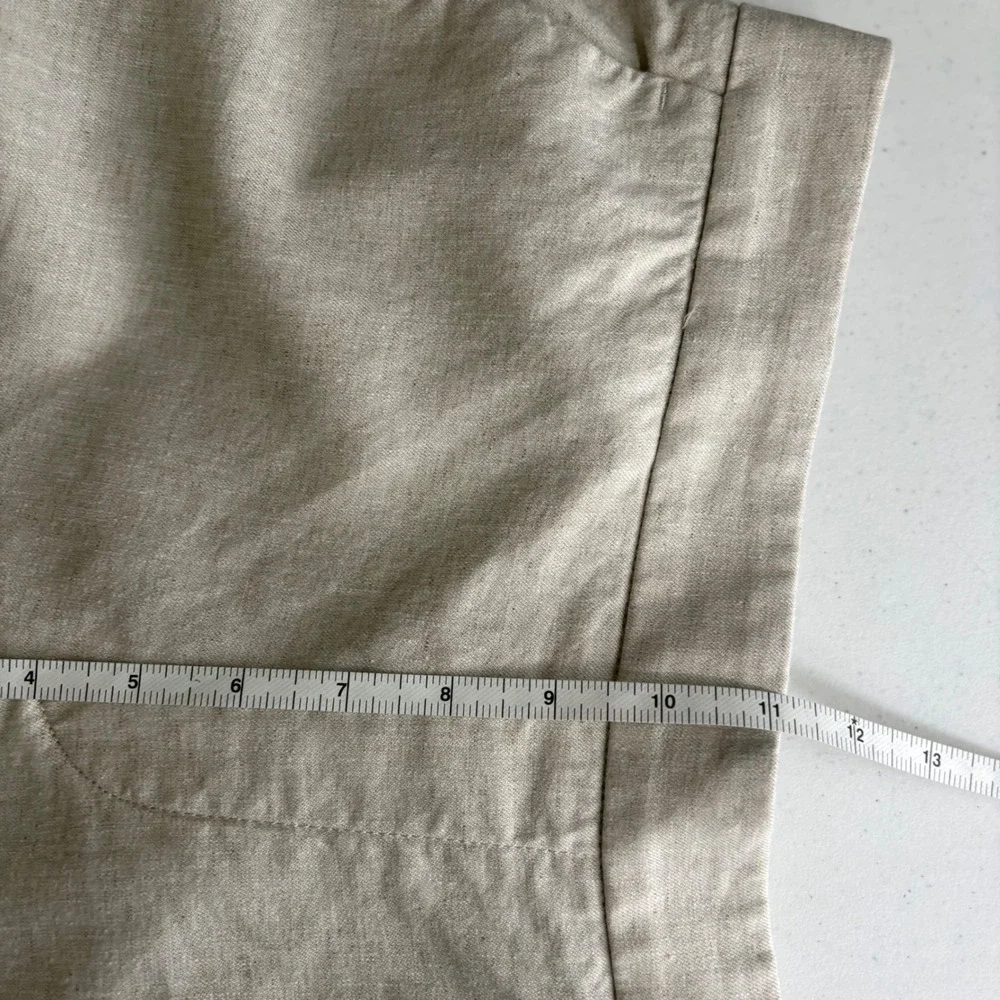 Banana Republic Linen Blend Wide Leg High Rise Pants Oatmeal Beige S Coastal